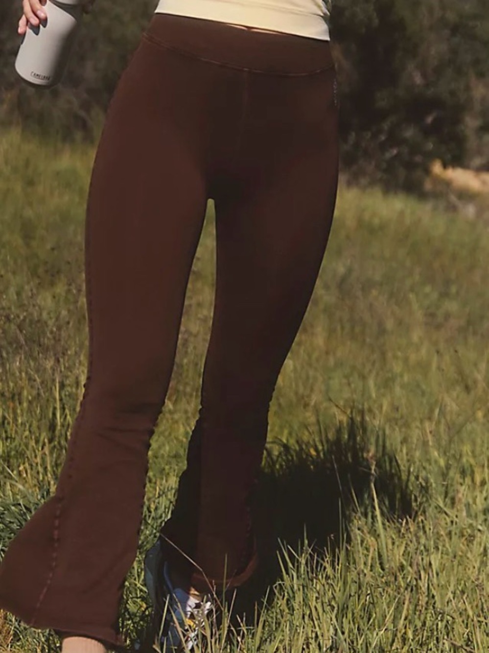 Free People Tighten Up Flare Leggings. NWT. Washed chocolate - Picture 4 of 7